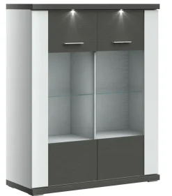 Highboard MANNHATTAN 105,1 x 130,6 cm weiß/ grau