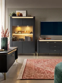 QUARTIER Highboard NORICA 110,4x169,2 cm schwarz matt