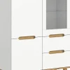QUARTIER Highboard SCANDI 100x140 cm Weiß Braun Nox Oak Nachbildung