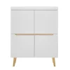 Highboard SVANTE_TORGE 107 x 134 cm weiß/braun