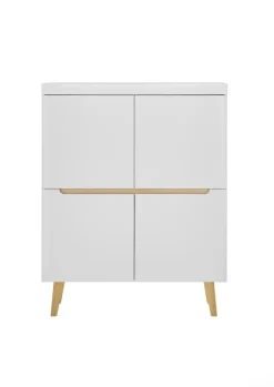 Highboard SVANTE_TORGE 107 x 134 cm weiß/braun
