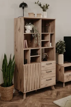 QUARTIER Highboard WELLINGTON 84,5 x 160 cm Schwedeneiche