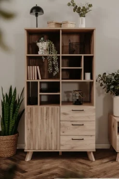 QUARTIER Highboard WELLINGTON 84,5 x 160 cm Schwedeneiche