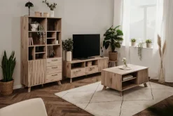 QUARTIER Highboard WELLINGTON 84,5 x 160 cm Schwedeneiche