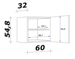 QUARTIER Hängeschrank Avila Lancelot Oak/Magnolia matt ca. 60cm
