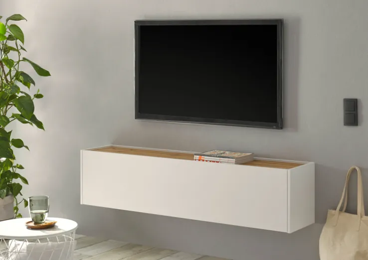 Hängeschrank CITY 150 x 35 cm weiß/braun