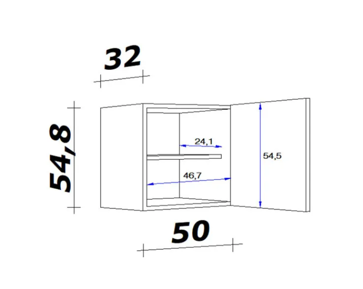 QUARTIER Hängeschrank PETE Grau/Weiß ca. 50 x 54 x 32 cm