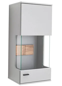 QUARTIER Hängevitrine TREY grau/ braun