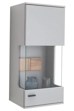 QUARTIER Hängevitrine TREY grau/ braun