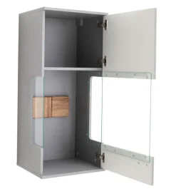 QUARTIER Hängevitrine TREY grau/ braun