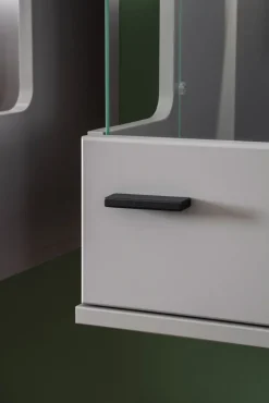 QUARTIER Hängevitrine TREY grau/ braun