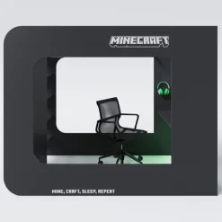 Kinder Hochbett MINECRAFT 120 x 200 cm schwarz/ grau