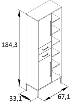 Hochschrank 67,1 x 184,3 cm KENT Waldgrün
