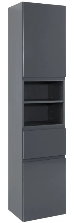 Hochschrank CARDIFF 40 x 180 cm Graphit Hochglanz