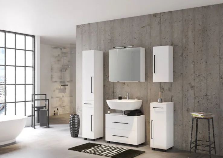 Hochschrank LUZERN 30 x 180 cm Weiß matt