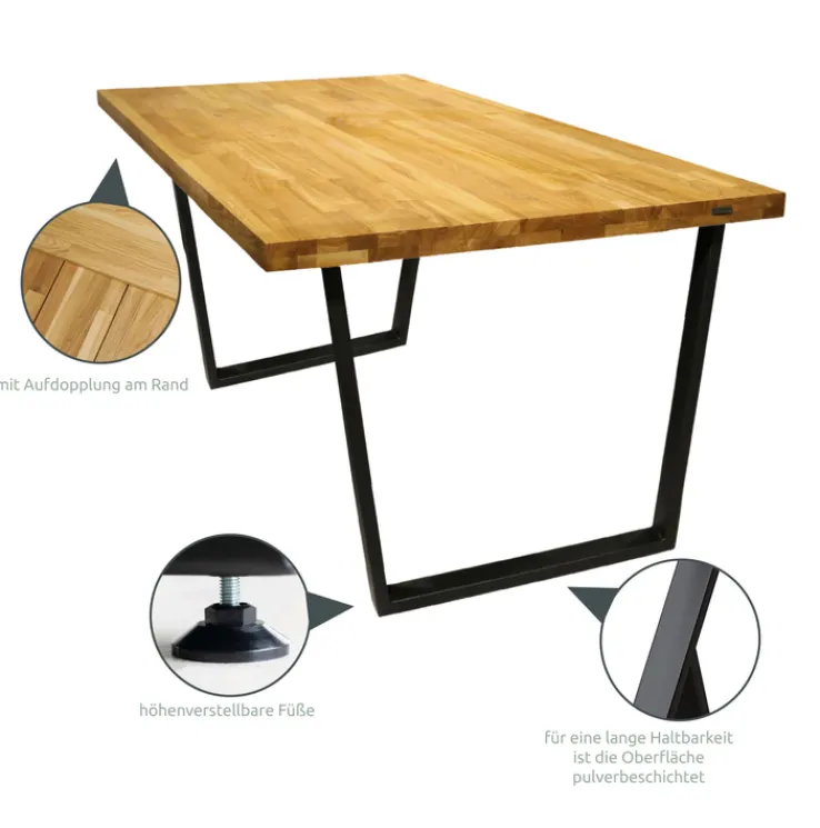 holz4home Esstisch 180 x 100 cm Eiche Massivholz