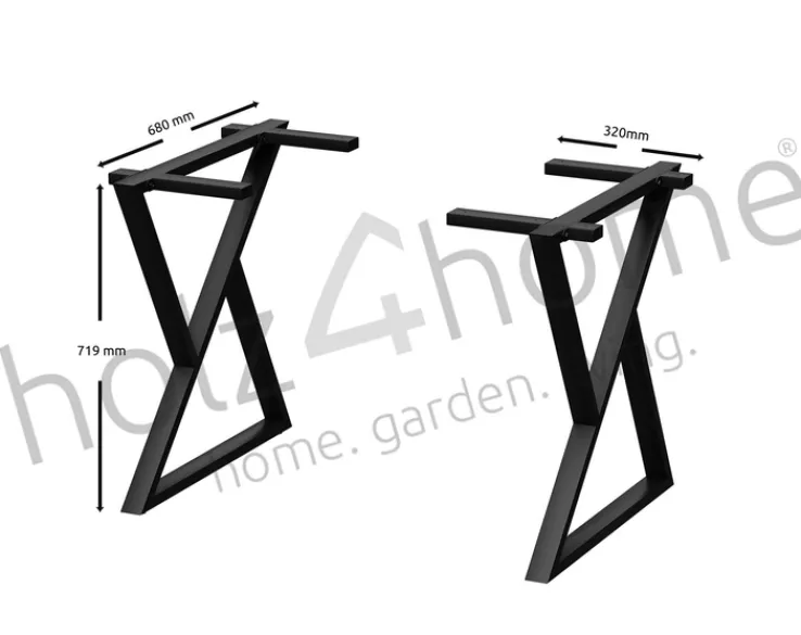 holz4home Esstisch 180 x 100 cm Eiche Massiv/schwarz