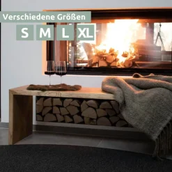 holz4home Massivholzbank 100 x 45 cm Eiche geölt mit Baumkante