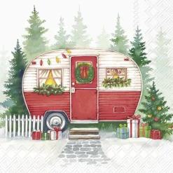 ihr Servietten FESTIVE CAMPER Papier 33 x 33 cm Weiß