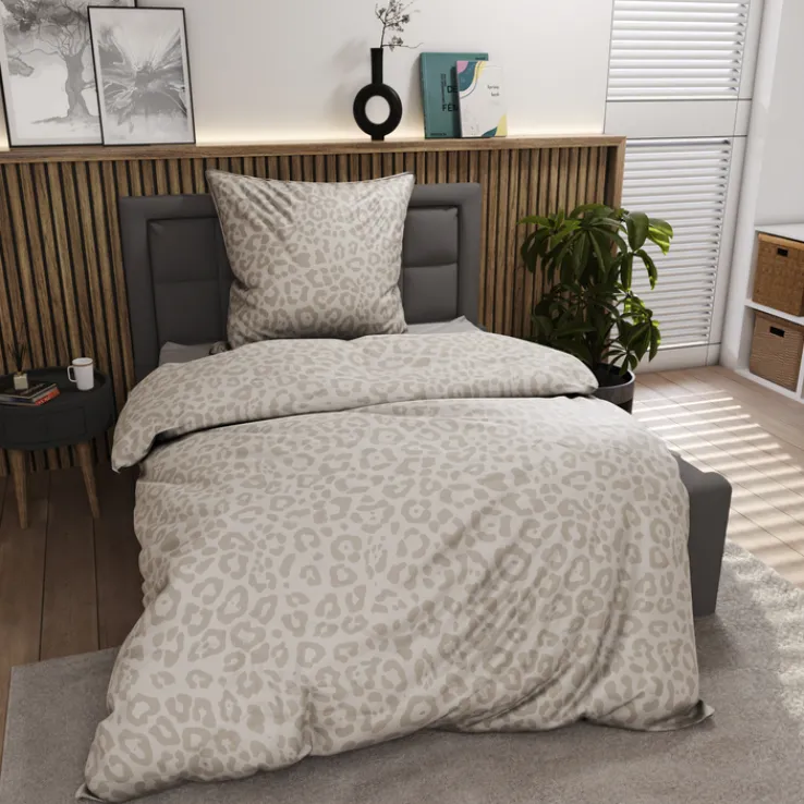 INSPIRATION HOME Satin-Bettwäsche LEO 135 x 200 cm beige