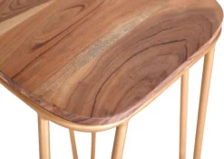 INTERhome Barstuhl STRANGE Akazie massiv/ goldfarbig