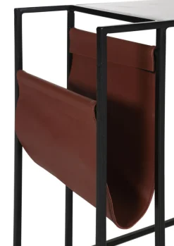 INTERhome Beistelltisch CHUCK Marmor 50 x 28 x 56 cm pulverbeschichtet Marmor-Dekor Weiß