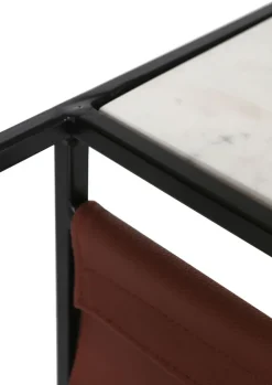 INTERhome Beistelltisch CHUCK Marmor 50 x 28 x 56 cm pulverbeschichtet Marmor-Dekor Weiß