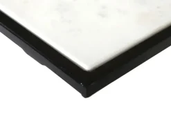 INTERhome Beistelltisch CHUCK Marmor 50 x 28 x 56 cm pulverbeschichtet Marmor-Dekor Weiß