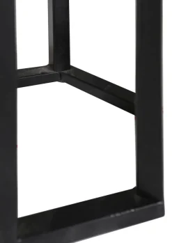 INTERhome Beistelltisch CHUCK 2er-Set Metall pulverbeschichtet 23 x 20 x 60 cm/19 x 16 x 50 cm Schwarz