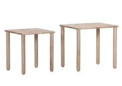 INTERhome Beistelltisch 2er Set RUBBY Rubberwood massiv