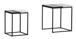 INTERhome Beistelltisch GATSBY 2-teilig schwarz/ weiß