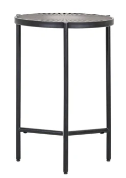 INTERhome Beistelltisch SANTA CRUZ Mango massiv Ø 40 cm 59 cm gebeizt lackiert natur/schwarz