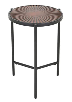 INTERhome Beistelltisch SANTA CRUZ Mango massiv Ø 40 cm 59 cm gebeizt lackiert natur/schwarz