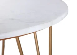 INTERhome Couchtisch STEEN 65 x 45 cm Marmor weiß/ goldfarbig