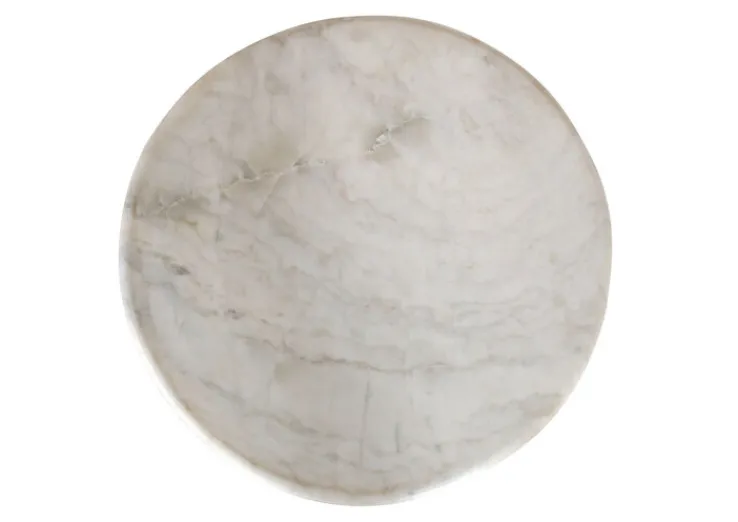 INTERhome Couchtisch STEEN 65 x 45 cm Marmor weiß/ goldfarbig