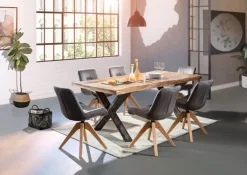 INTERhome Esstisch NORMANDY 200 x 100 cm braun/ schwarz