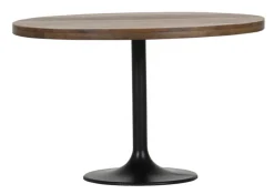 INTERhome Esstisch NORMANDY Ø 120 cm recycled Altholz/schwarz