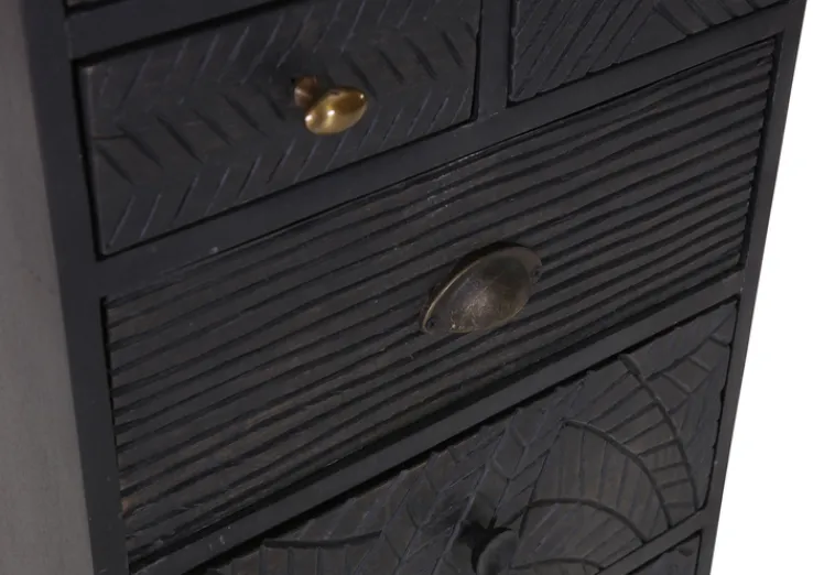 INTERhome Kommode ADELIA 45 x 110 cm Mango massiv schwarz gebeizt/lackiert