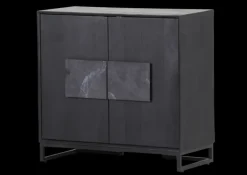 INTERhome Kommode AGGLO 85 x 80 cm Akazie massiv schwarz gebeizt und lackiert