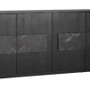 INTERhome Kommode AGGLO 85 x 80 cm Akazie massiv schwarz gebeizt und lackiert