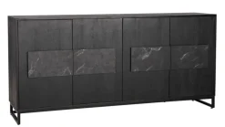 INTERhome Kommode AGGLO 85 x 80 cm Akazie massiv schwarz gebeizt und lackiert