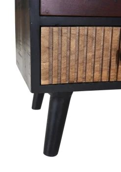 INTERhome Kommode ANTONIO 45 x 120 cm Mango massiv schwarz/Multicolor