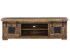 INTERhome Lowboard BARNEY 160 x 50 cm Mango Massivholz/schwarz