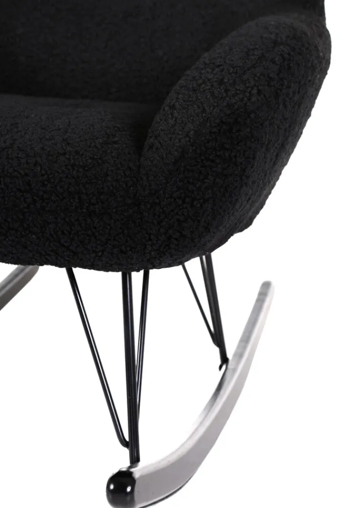 INTERhome Schaukelstuhl WAHID schwarz Schäferoptik