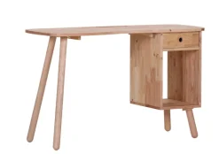 INTERhome Schreibtisch RUBBY 120 x 50 cm Rubberwood massiv