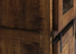 INTERhome Vitrine BARNEY 100 x 190 cm Mango Massivholz/schwarz