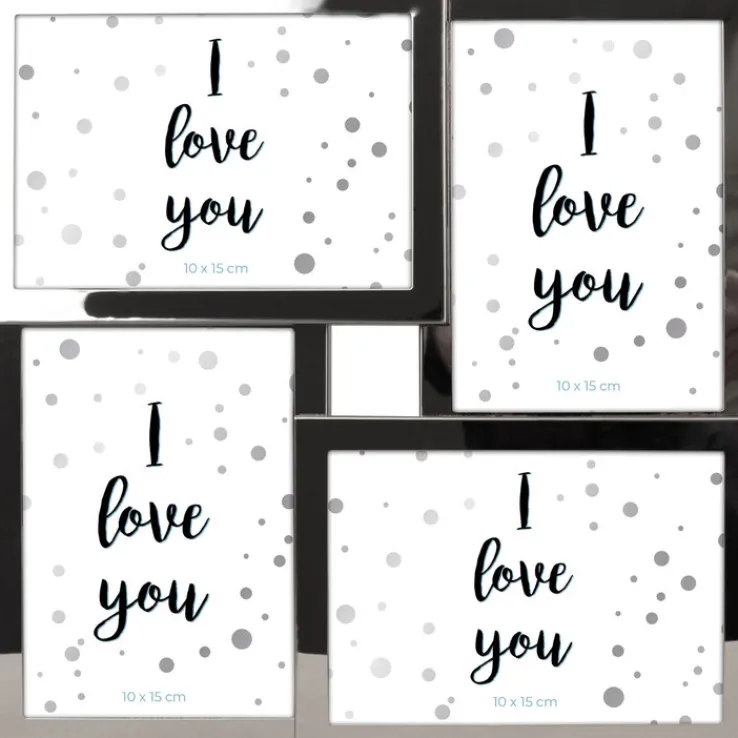 INTERTRADING Collagenbilderrahmen DALLAS für 4 Bilder Metall silberfarbig