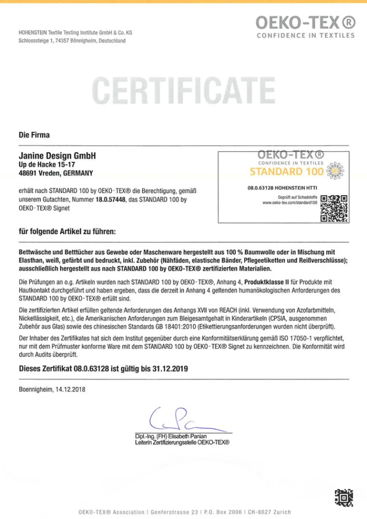 janine Mako-Satin-Bettwäsche MODERNCLASSIC 135 x 200 cm blau