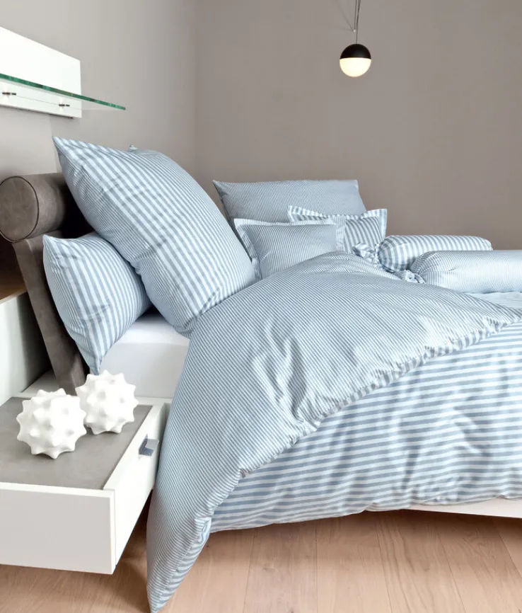 janine Mako-Satin-Bettwäsche MODERNCLASSIC 135 x 200 cm blau