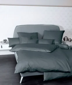 janine Mako-Satin-Bettwäsche COLORS 200 x 200 cm anthrazit